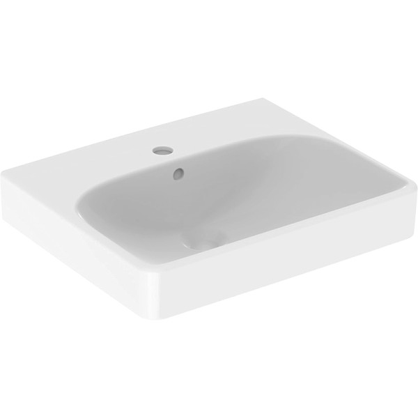 Раковина подвесная Geberit Smyle 50х41 с отверстием под смеситель, с отверстием перелива, белая (500.256.01.1)