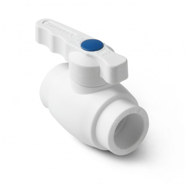 Кран шаровый PP-R 25 мм. Prime "Pro Aqua" (белый, полнопроходной) (PA40510) Кран шаровый PP-R 25 мм. Prime "Pro Aqua" (белый, полнопроходной) (PA40510)