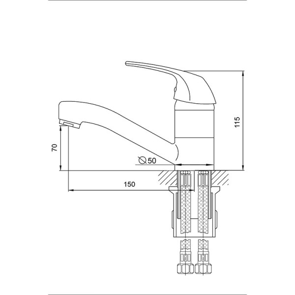Смеситель для кухни Melodia Jive излив 15см, без гибкой подводки, хром (MDV35411) Смеситель для кухни Melodia Jive излив 15см, без гибкой подводки, хром (MDV35411)