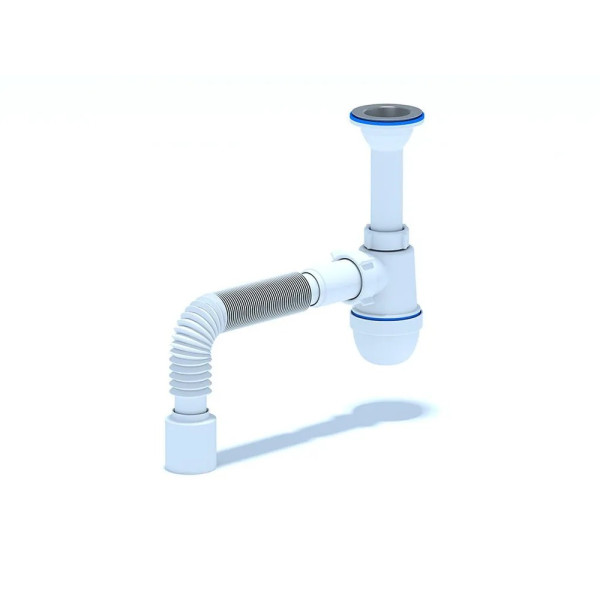 Сифон 40 мм. бутылочный АНИ с литым выпуском 1 1/2"*70 мм. с гибкой трубой 40*50 АНИ пласт (C0510) Сифон 40 мм. бутылочный АНИ с литым выпуском 1 1/2"*70 мм. с гибкой трубой 40*50 АНИ пласт (C0510)