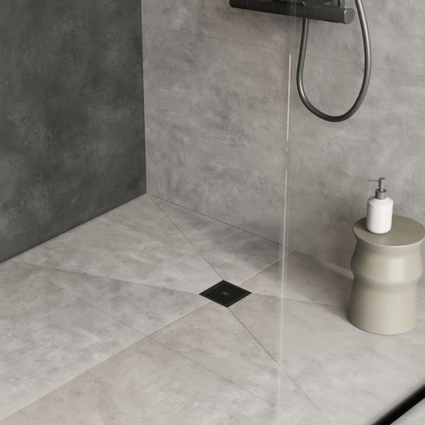 Трап душевой 100х100 мм вертикальный выпуск сухой затвор матовый черный Iddis (980CV10BL3DDZ)