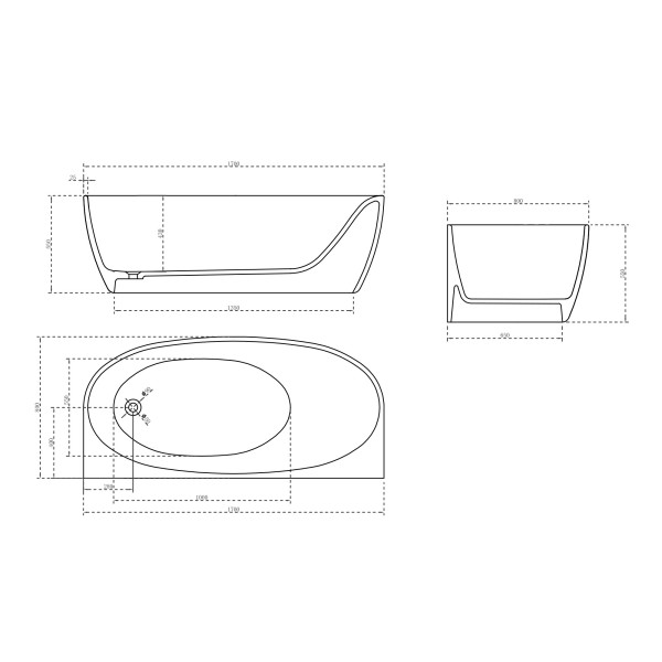 Ванна карбоновые Abber Karbon 170x80 черная (AK9004)