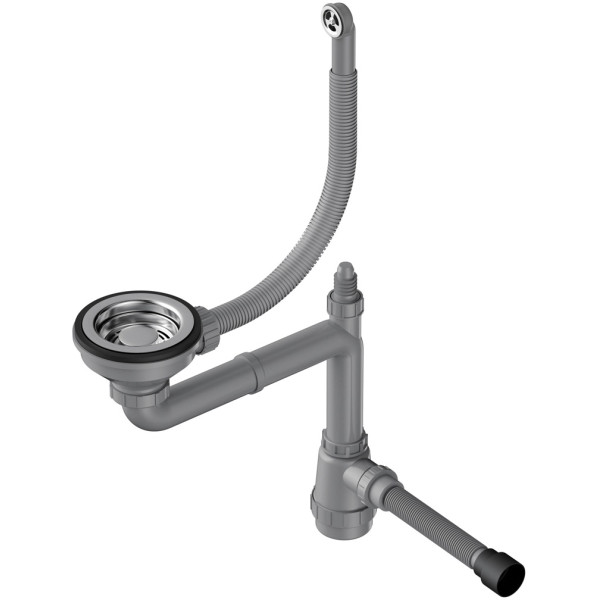 Сифон для одночашевых моек Omoikiri с круглым переливом WK-1-R-IN сталь нержавеющая (4956486)