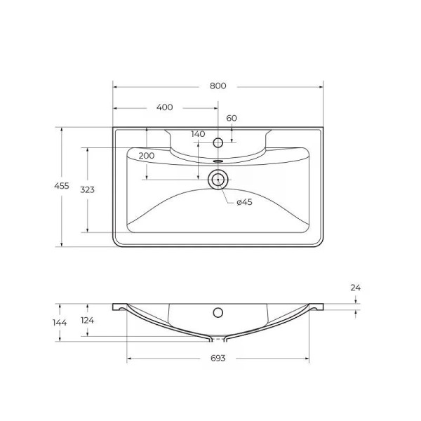 Раковина мебельная BelBagno 80x45,5 черная матовая (BB80/45,5-LV-ART-ALR-NERO)