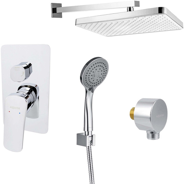 Комплект смесителей Aquatek Вега Set 4 в 1 AQ1046CR+AQ2081CR+AQ2454CR+AQ2010CR (AQ1072CR)