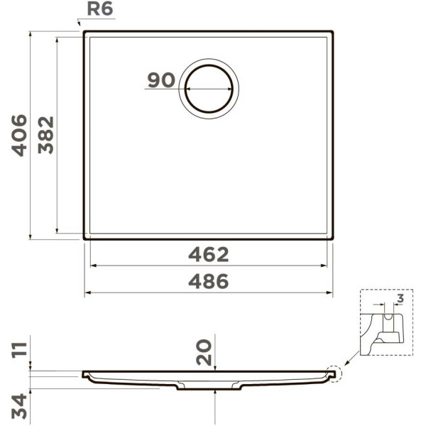 Мойки врезные Omoikiri Kiten 48-INT WH 48,6x40,6 artceramic/белый (4997477)