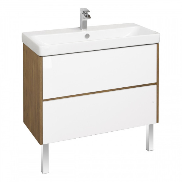 Тумба подвесная Aquaton Сканди 882x427x591 белый, дуб рустикальный (1.A251.9.01S.DZ9.0)