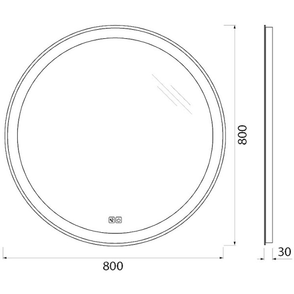 Зеркало с подсветкой BelBagno SPC-RNG 80 (SPC-RNG-800-LED-TCH-PHONE)