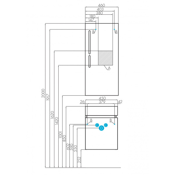Тумба подвесная Aquaton Эклипс 447x244x472 эбони светлый (1.A172.8.01E.K49.L)
