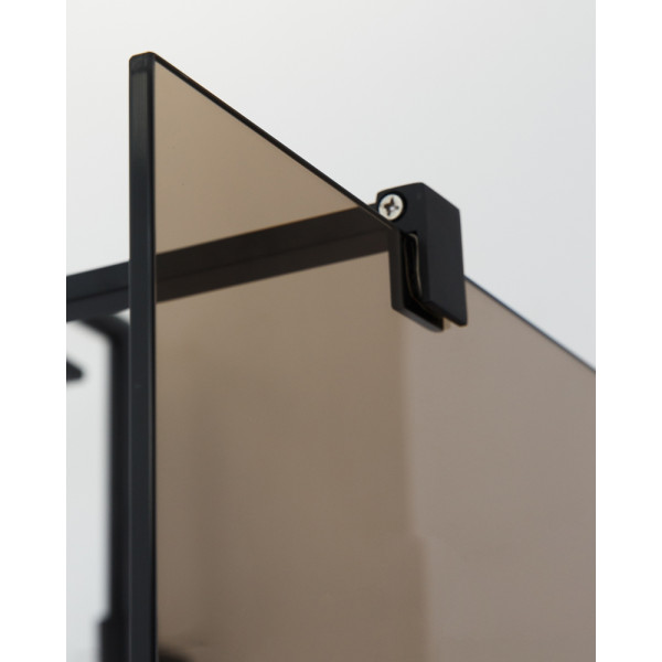 Душевая перегородка Cezares Liberta 90x195 стекло бронза, профиль черный (LIBERTA-L-2-90-120-BR-NERO)