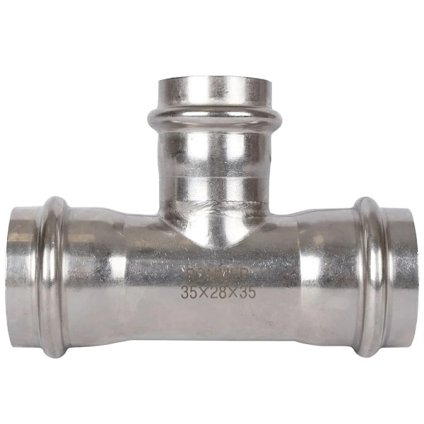 Тройник переходной 35х28х35 Rommer из нержавеющей стали (пресс) (RSS-0014-352835) Тройник переходной 35х28х35 Rommer из нержавеющей стали (пресс) (RSS-0014-352835)