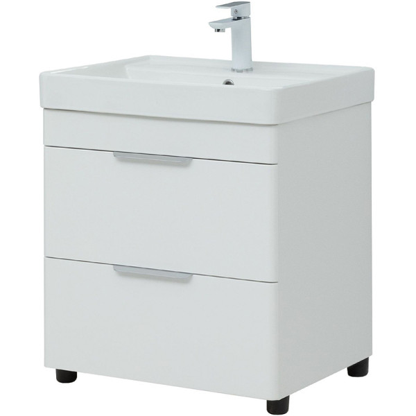 Тумба напольная Aquanet Ирис new 60 белый глянец (2 ящика, ножки) (00310152) Тумба напольная Aquanet Ирис new 60 белый глянец (2 ящика, ножки) (00310152)