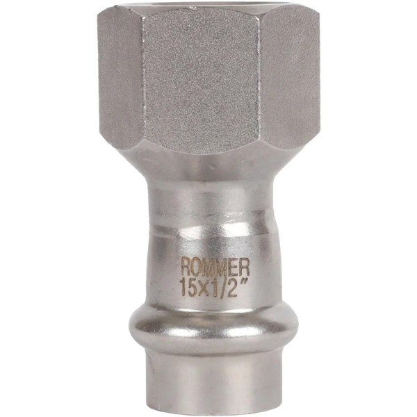 Переход 15х1/2"В Rommer из нержавеющей стали (пресс) (RSS-0022-001512) Переход 15х1/2"В Rommer из нержавеющей стали (пресс) (RSS-0022-001512)