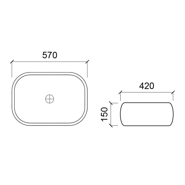 Раковина накладная Wesnaart Round 57x42 белая (4050-ROU) Раковина накладная Wesnaart Round 57x42 белая (4050-ROU)