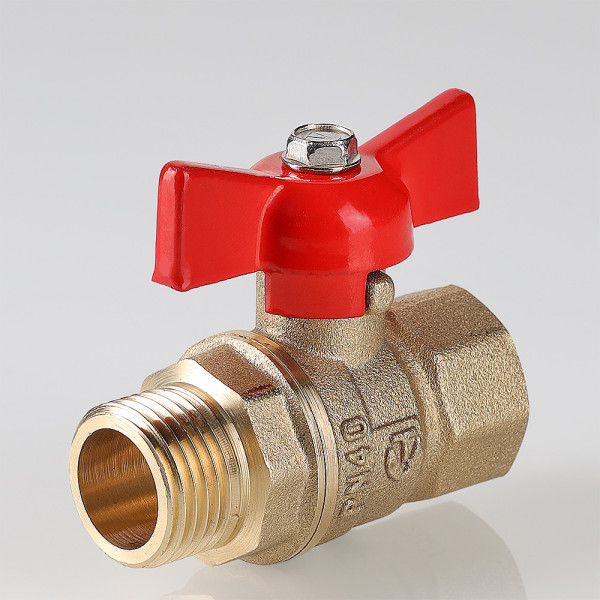 Кран 1/2" ВН шаровый Valtec Стандарт без покрытия (красная бабочка) VT.123.GN.04