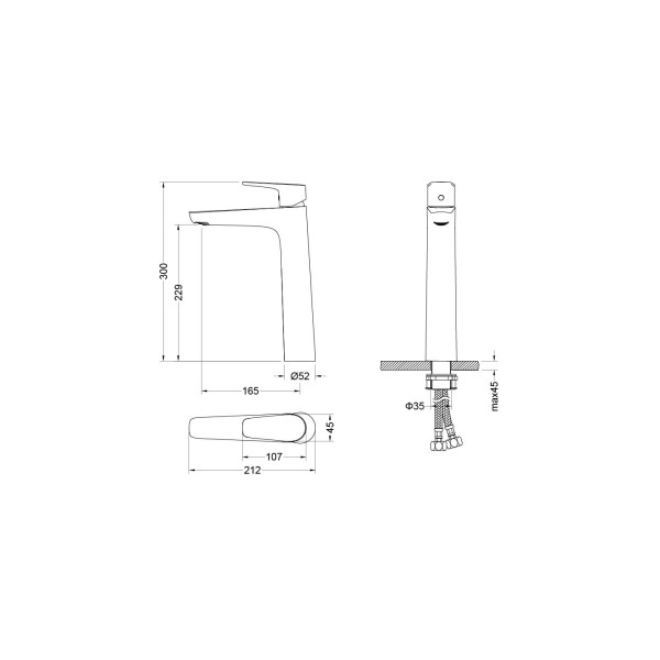 Смеситель для раковины Aquatek Бетта шлифованный черный хром (AQ1104BGM)