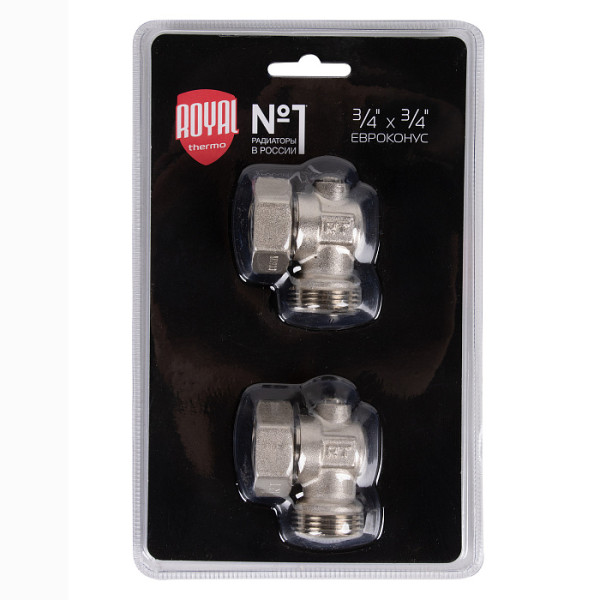 Комплект угловых фитингов со встроенным шаровым краном Royal Thermo 3/4"х3/4"EK (RTE 07.0021) Комплект угловых фитингов со встроенным шаровым краном Royal Thermo 3/4"х3/4"EK (RTE 07.0021)