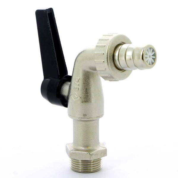 Кран Bugatti 3/4" шаровый сливной со штуцером Alaska 689 (черная ручка) (06890082) Кран Bugatti 3/4" шаровый сливной со штуцером Alaska 689 (черная ручка) (06890082)