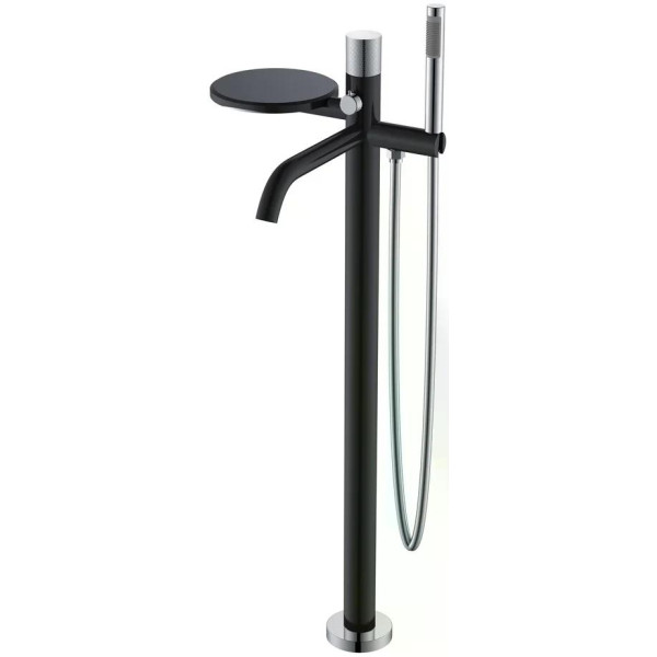 Смеситель напольный Boheme Stick черный с душевым комплектом (129-BCR.2) Смеситель напольный Boheme Stick черный с душевым комплектом (129-BCR.2)