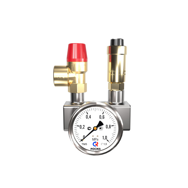 Группа безопасности котла 50 кВт Gidruss BSGSS-25 (нержавеющая сталь AISI 304, 3 бар)