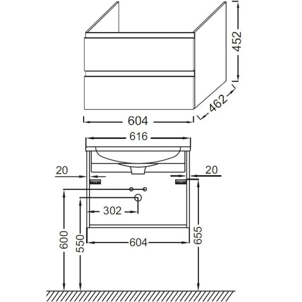 Тумба подвесная Jacob Delafon Madeleine 60 черный матовый (EB2052-J53)