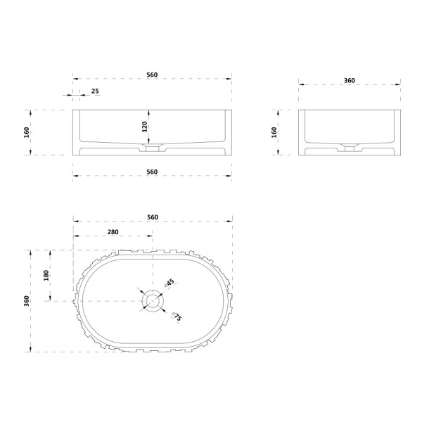 Раковина накладная Abber Stein 560x360 белый матовый (AS2655) Раковина накладная Abber Stein 560x360 белый матовый (AS2655)
