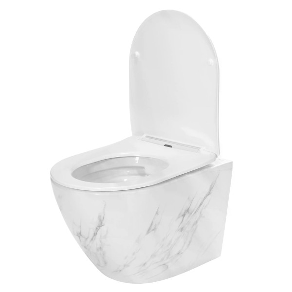 Унитаз подвесной безободковый Rea Carlos Nature Marble белый (REA-C6606) Унитаз подвесной безободковый Rea Carlos Nature Marble белый (REA-C6606)