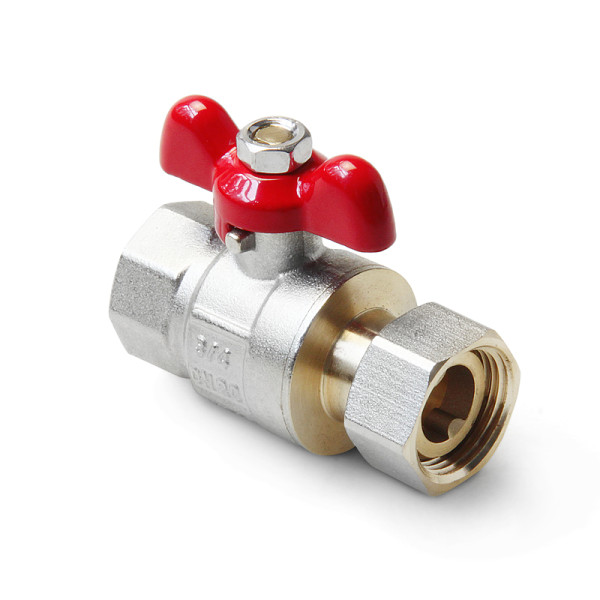 Кран 1/2" ВВ шаровый с накидной гайкой Pro Aqua (красная бабочка) (FWB69-f15-f15s) Кран 1/2" ВВ шаровый с накидной гайкой Pro Aqua (красная бабочка) (FWB69-f15-f15s)