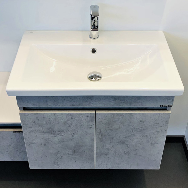 Тумба подвесная Comforty Лима 700x550x450 белый матовый с раковиной (00-00001519) Тумба подвесная Comforty Лима 700x550x450 белый матовый с раковиной (00-00001519)