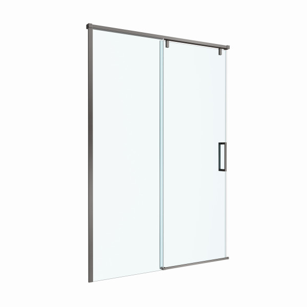 Душевая дверь BelBagno Soft Close-1 130x200 стекло прозрачное, профиль оружейная сталь матовая (SOFT_CLOSE-1-BF-1-130-C-GM)