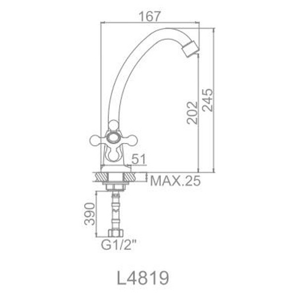 Смеситель для кухни Ledeme (L4819)