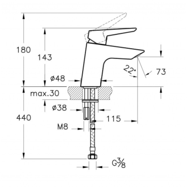 Смеситель для раковины Vitra Solid S (A42440EXP)
