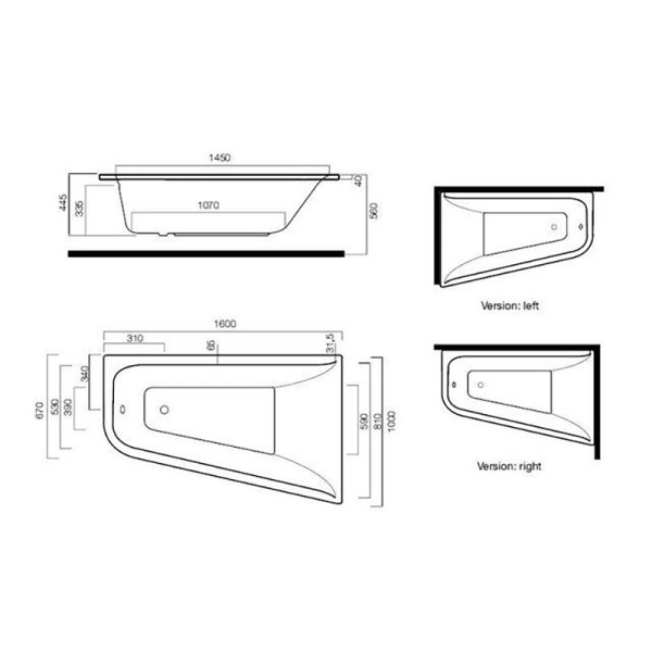 Ванна акриловая AM.PM Spirit 160х100 R (W72A-160R100W-A2) Ванна акриловая AM.PM Spirit 160х100 R (W72A-160R100W-A2)