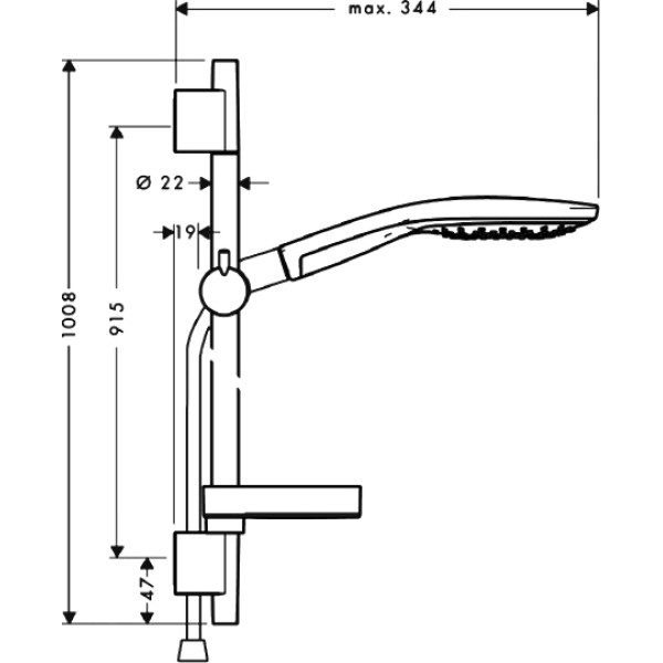 Гарнитур душевой Hansgrohe Raindance Select 150 3jеt 90 см (27803400)