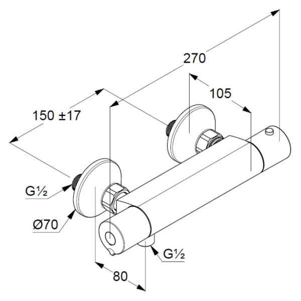 Смеситель для душа Kludi Basic хром (350020538) Смеситель для душа Kludi Basic хром (350020538)