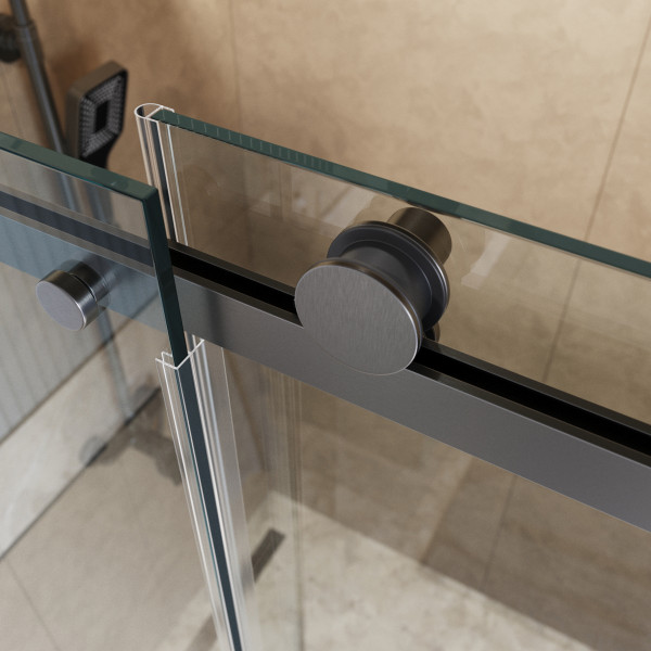 Душевая дверь BelBagno Soft Close-2 130x200 стекло прозрачное, профиль оружейная сталь матовая (SOFT_CLOSE-2-BF-1-130-C-GM)