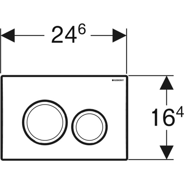 Смывная клавиша Geberit Delta20 двойной смыв, глянцевый хром (115.127.21.1)