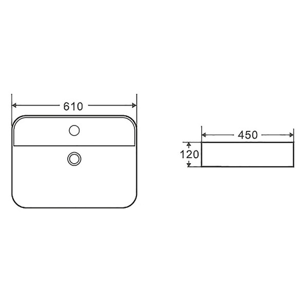 Раковина накладная Azario 61x45x12 белая глянцевая (AZ-2205)