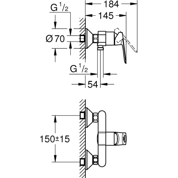 Смеситель для душа Grohe BauLoop (23634000)