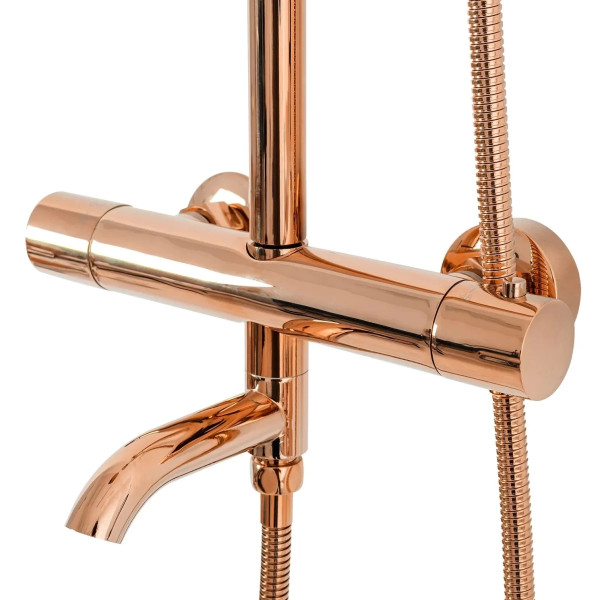 Душевая система термостат с изливом Rea Lungo Rose Gold (REA-P6606) Душевая система термостат с изливом Rea Lungo Rose Gold (REA-P6606)