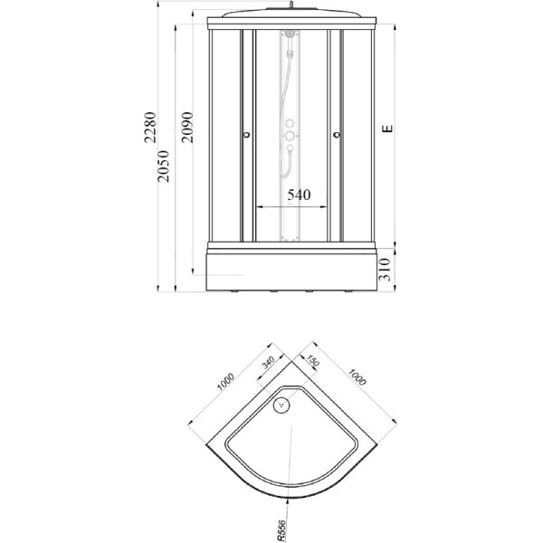 Душевая кабина Triton Стандарт В 100х100 стекло мозаика, с душевым набором ДН4