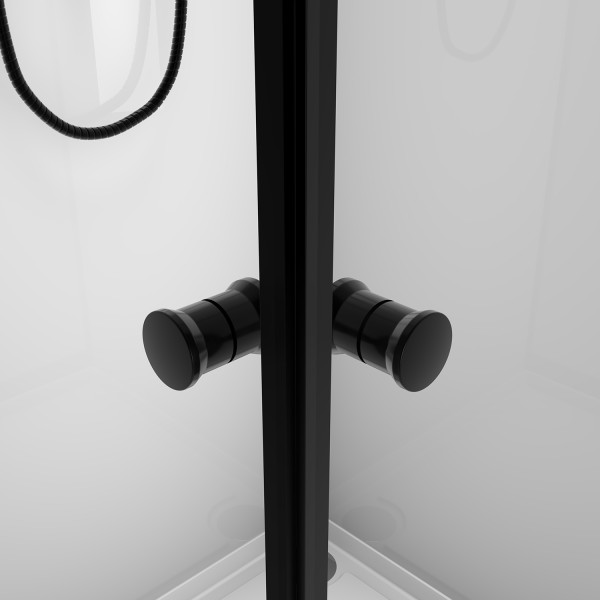 Душевая кабина Loranto Neo 100x100x190 стекло прозрачное, профиль черный (CS-21801-10)