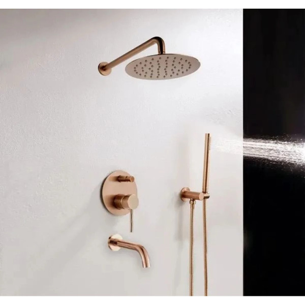 Душевая система для ванны с верхним душем Rea Lungo + Box Rose Gold (REA-P6610) Душевая система для ванны с верхним душем Rea Lungo + Box Rose Gold (REA-P6610)