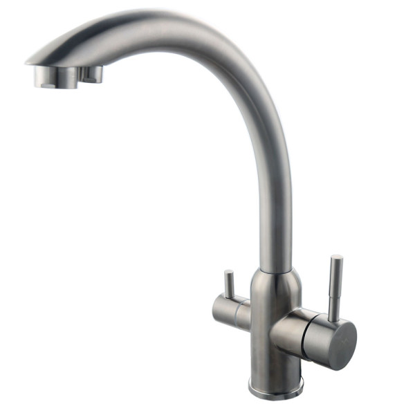 Смеситель для кухни Fashun с переключателем на фильтр сатин (A54309-A)