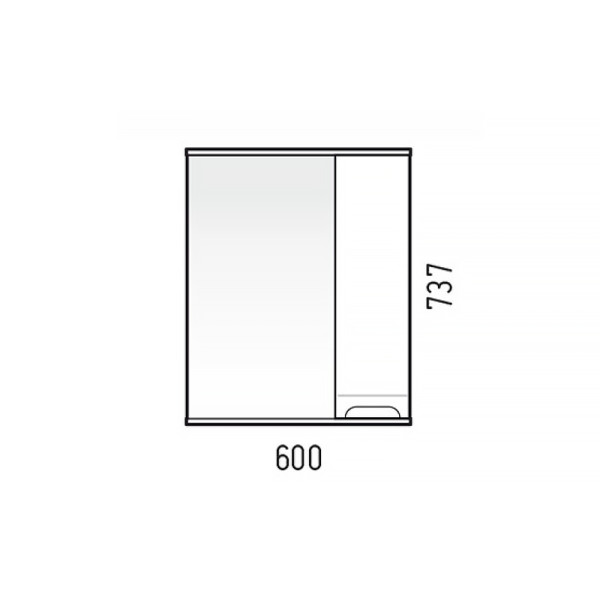 Шкаф зеркальный Melodia Омега 60 белый (MFR80007WT)