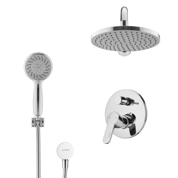 Система душевая Swedbe Platta встраиваемая на 2 выхода хром (5538)