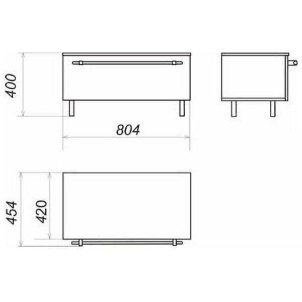 Тумба напольная Valente Severita 804x454x400 шпон / Ral / Mob (S12)