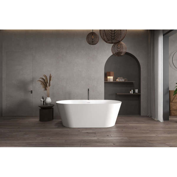 Ванна из искусственного камня Abber Stein 160x70x58 белая матовая (AS9626)