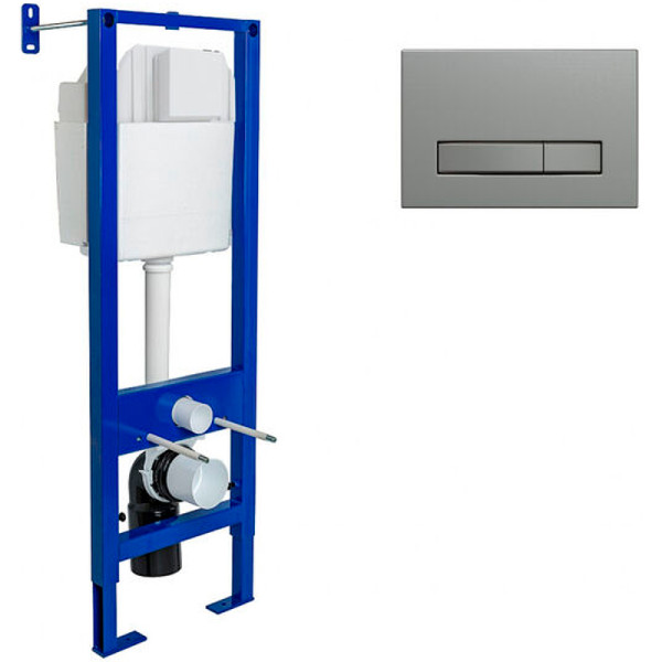 Инсталляция для подвесного унитаза Berges АТОМ Line 410 с клавишей (040345) матовый никель Инсталляция для подвесного унитаза Berges АТОМ Line 410 с клавишей (040345) матовый никель