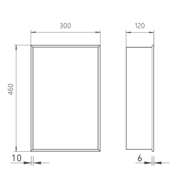 Ниша настенная скрытая Abber Nischen 30x12x46 сталь брашированная (AN3001BST)